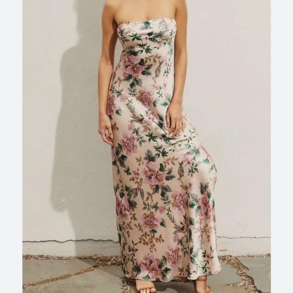 Floral Strapless Maxi Dress